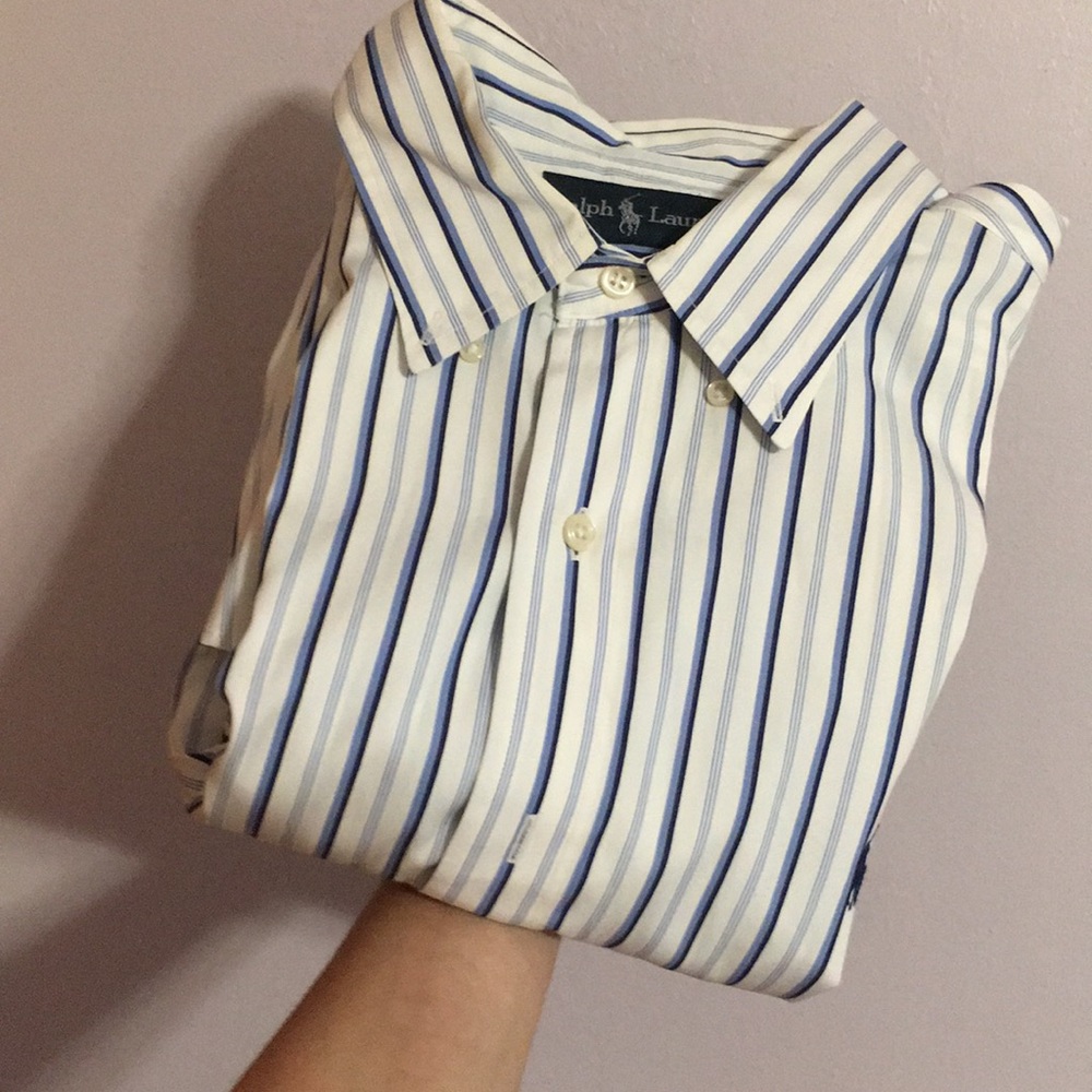 Ralph Lauren Men's Blue Striped Shirt
